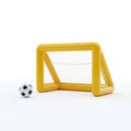 Inflatable soccer goal with ball isolated on transparent background Royalty Free Stock Photo