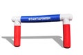 Inflatable start - finish arch for sport competition on white background
