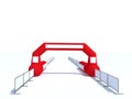 Inflatable start and finish line arch illustrations - Inflatable archways suitable for outdoor sport events 3d render