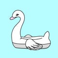 Inflatable swan pool float. Royalty Free Stock Photo