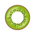 Inflatable swimming ring looking like Kiwi fruit isolated on white background, Rubber float pool lifesaver ring, buoy