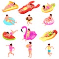 Inflatable Toys Icon Set