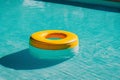 water ring sunlight pool resort rescue yellow circle float vacation. Generative AI.