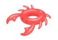 Inflatable water rubber ring for swimming in pool and sea. Childish floating summer toy in shape of cute crab animal