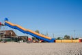 Inflatable water slide on the beach