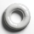 Inflatable white pool ring on white background with shadow Royalty Free Stock Photo