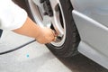 Inflate tires Royalty Free Stock Photo