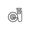 Inflate Wheel outline icon