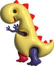 Inflated dragon toy with plasticine effect. Royalty Free Stock Photo