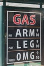 Outrageous prices at the gas pump Royalty Free Stock Photo