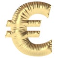 inflated golden shiny euro currency symbol