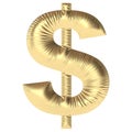 inflated golden shiny US-dollar currency symbol