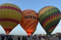 Inflated Hot Air Balloons on Ground in Egypt