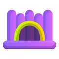 Inflated jumping castle icon, cartoon style