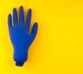 Inflated medical latex glove. Healthcare and medicine concept