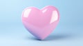 Inflated pink glossy heart shape balloon background. Valentine's, Mother's Day concept. Look like 3d. Cute Royalty Free Stock Photo