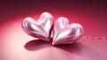 Inflated pink glossy heart shape balloon background. Valentine's, Mother's Day concept. Look like 3d. Cute Royalty Free Stock Photo