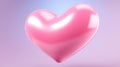 Inflated pink glossy heart shape balloon background. Valentine's, Mother's Day concept. Look like 3d. Cute Royalty Free Stock Photo