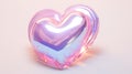 Inflated pink glossy heart shape balloon background. Valentine's, Mother's Day concept. Look like 3d. Cute Royalty Free Stock Photo