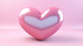 Inflated pink glossy heart shape balloon background. Valentine's, Mother's Day concept. Look like 3d. Cute Royalty Free Stock Photo