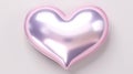 Inflated pink glossy heart shape balloon background. Valentine's, Mother's Day concept. Look like 3d. Cute Royalty Free Stock Photo