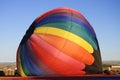 Inflating hot air ballon Royalty Free Stock Photo