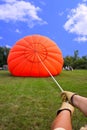 Inflating a Hot Air Balloon Royalty Free Stock Photo