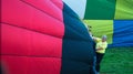 Inflating a hot air balloon in Annual Bristol Balloon Fiesta 2016 Royalty Free Stock Photo