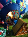 Inflating Hot Air Balloon Royalty Free Stock Photo