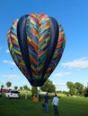 Inflating Hot Air Balloon Royalty Free Stock Photo