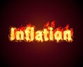 Inflation in bright fire against the background