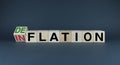 Inflation or Deflation The cubes form the choice words Inflation or Deflation Royalty Free Stock Photo