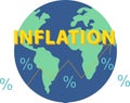 Inflation flat vector abstract world design. global economics templates