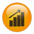 Inflation graph Profit on orange round crystal gradient button