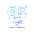 Inflation hedge blue gradient concept icon Royalty Free Stock Photo