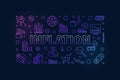 Inflation horizontal thin line colorful banner - Financial Crisis concept vector illustration Royalty Free Stock Photo