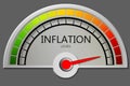 Inflation level  measuring device with arrow and scale Royalty Free Stock Photo