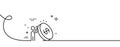 Inflation line icon. Money profit sign. Continuous line with curl. Vector