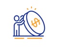 Inflation line icon. Money profit sign. Vector