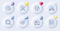 Inflation, Money app and Search love line icons. For web app, printing. Vector