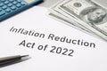 Inflation reduction Act concept Royalty Free Stock Photo