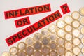 Inflation or speculation? Royalty Free Stock Photo