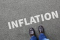 Inflation symbolic photo money finance and economic crisis business concept with businessman Royalty Free Stock Photo