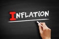 Inflation text on blackboard
