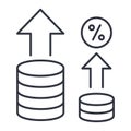 Inflation vector icon. Editable stroke. An increase in the level of prices for goods and services in the economy. Change in