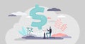 Inflation vector illustration. Money value growth flat tiny persons concept