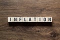 Inflation - word concept on building blocks, text