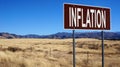 Inflation word on road sign Royalty Free Stock Photo