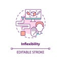 Inflexibility concept icon