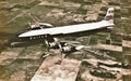 Inflight picture of a United Airlines DC-6 cargo aircraft . Taken in 1966